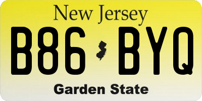 NJ license plate B86BYQ