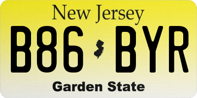 NJ license plate B86BYR