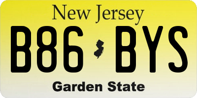 NJ license plate B86BYS
