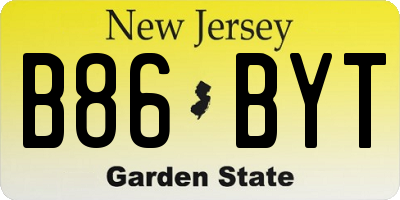 NJ license plate B86BYT