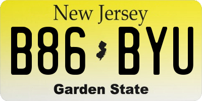 NJ license plate B86BYU