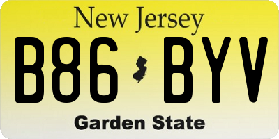 NJ license plate B86BYV