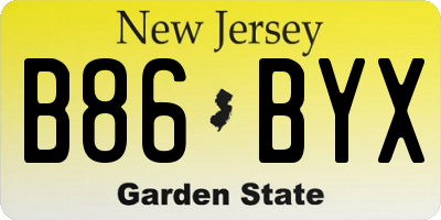 NJ license plate B86BYX