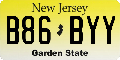 NJ license plate B86BYY