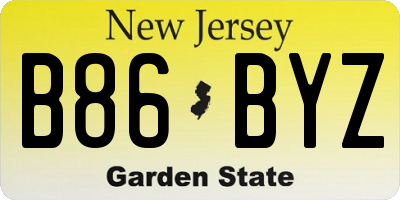 NJ license plate B86BYZ