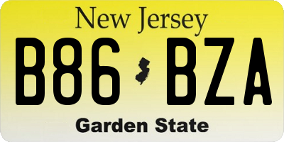 NJ license plate B86BZA