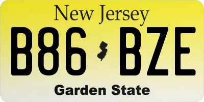 NJ license plate B86BZE