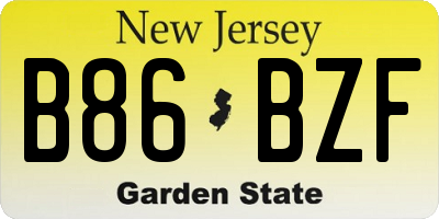 NJ license plate B86BZF