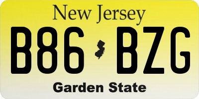 NJ license plate B86BZG