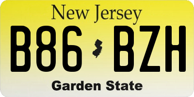 NJ license plate B86BZH