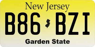 NJ license plate B86BZI