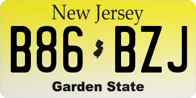 NJ license plate B86BZJ