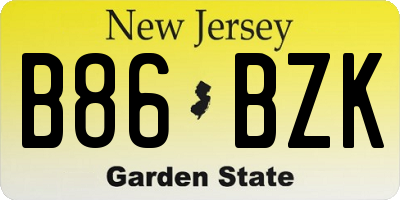 NJ license plate B86BZK