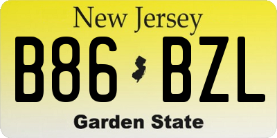 NJ license plate B86BZL