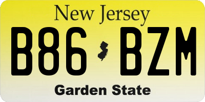 NJ license plate B86BZM