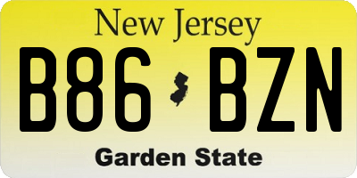 NJ license plate B86BZN