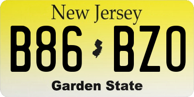 NJ license plate B86BZO