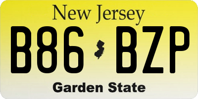 NJ license plate B86BZP