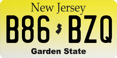NJ license plate B86BZQ