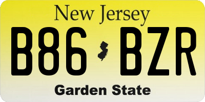 NJ license plate B86BZR