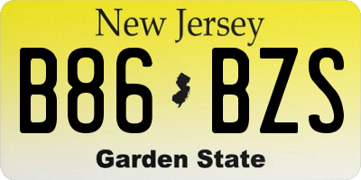 NJ license plate B86BZS