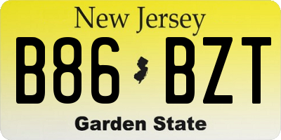 NJ license plate B86BZT
