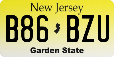 NJ license plate B86BZU