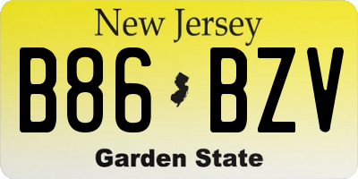 NJ license plate B86BZV