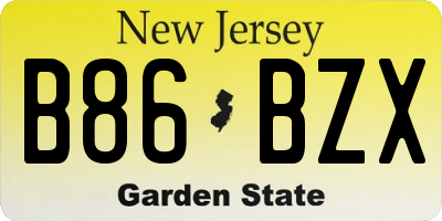 NJ license plate B86BZX