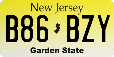 NJ license plate B86BZY