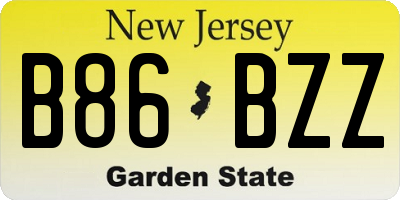 NJ license plate B86BZZ