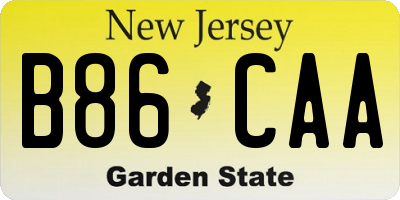 NJ license plate B86CAA