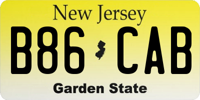 NJ license plate B86CAB