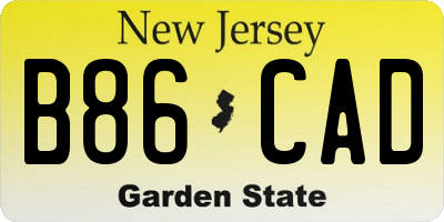 NJ license plate B86CAD
