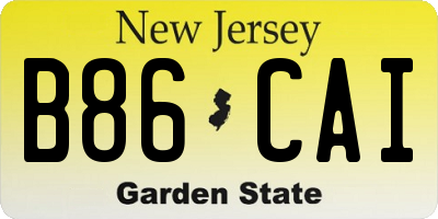 NJ license plate B86CAI