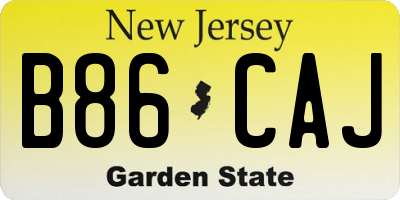 NJ license plate B86CAJ