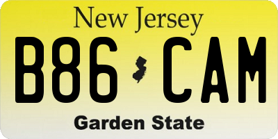 NJ license plate B86CAM