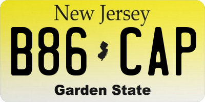 NJ license plate B86CAP