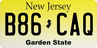NJ license plate B86CAQ
