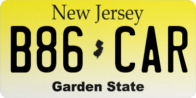 NJ license plate B86CAR