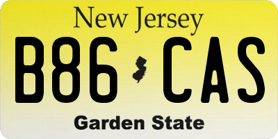 NJ license plate B86CAS