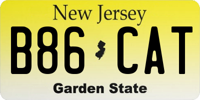 NJ license plate B86CAT