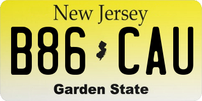 NJ license plate B86CAU
