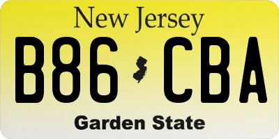 NJ license plate B86CBA