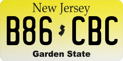 NJ license plate B86CBC