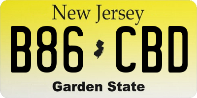 NJ license plate B86CBD