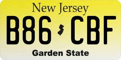 NJ license plate B86CBF