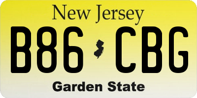 NJ license plate B86CBG