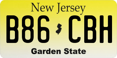 NJ license plate B86CBH