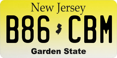 NJ license plate B86CBM